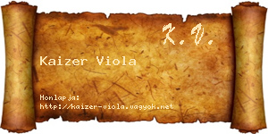 Kaizer Viola névjegykártya